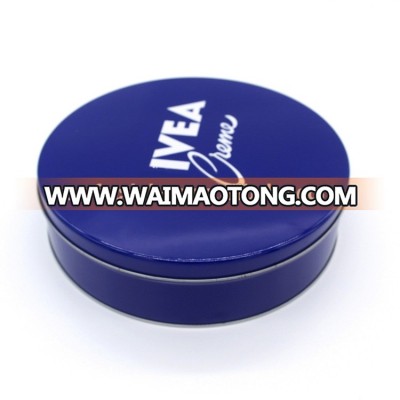 2015 new style miniature round bule tin box for sale