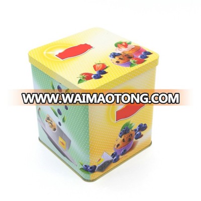 2015 hot sale square tea tin can, tin storage box for tea