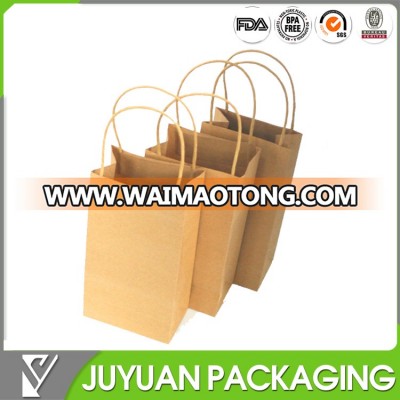 Custom high quality printed brown kraft paper bag with handle