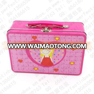 2018 fancy black wholesale plain tin lunch box/custom printed tin lunch box