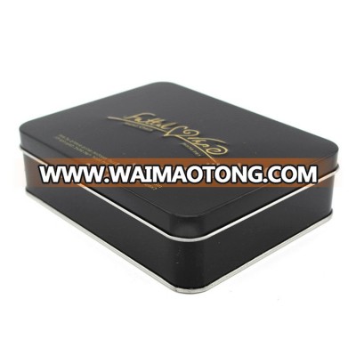 black colored packaging tin box for food metal tin packaging