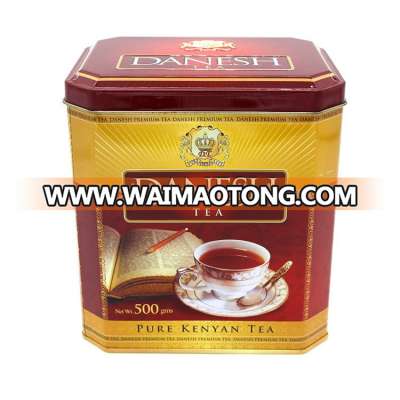 rectangular tea tin containers with oem custom design