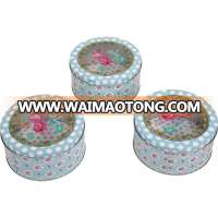 New design custom printed tinplate round storage can candy box